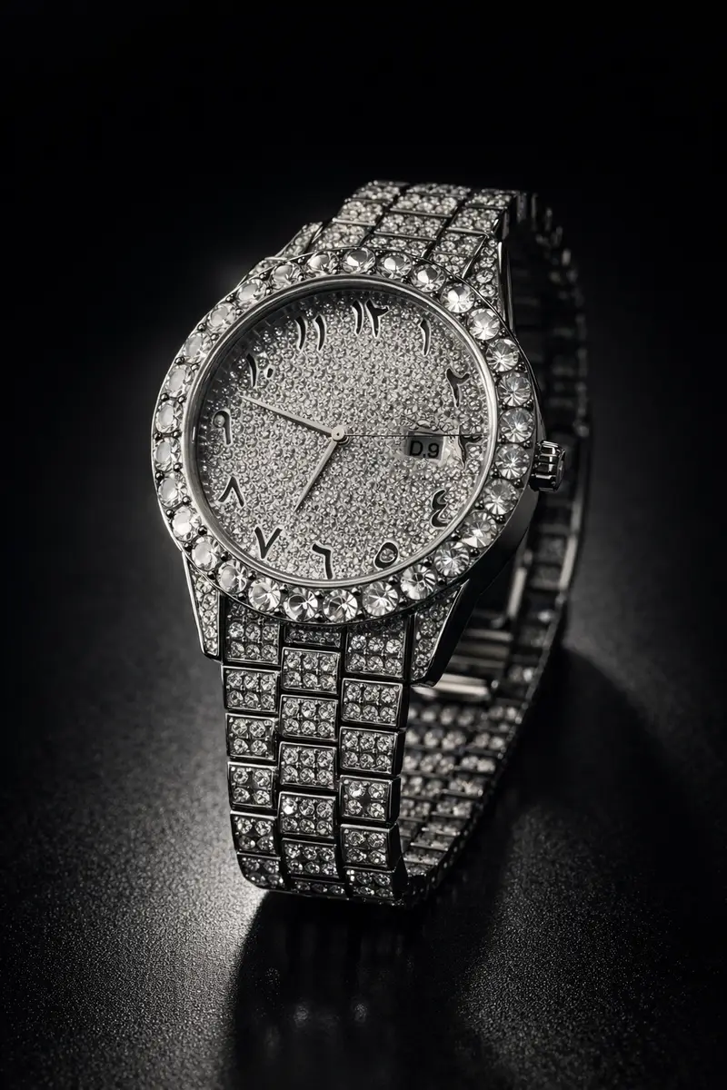 Khrist Silver Analog Stone Studded Watches for Women - Image 12 in Pune
